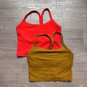 Beyond Yoga Spacedye Slim Racerback Cropped Tank bundle of two size S